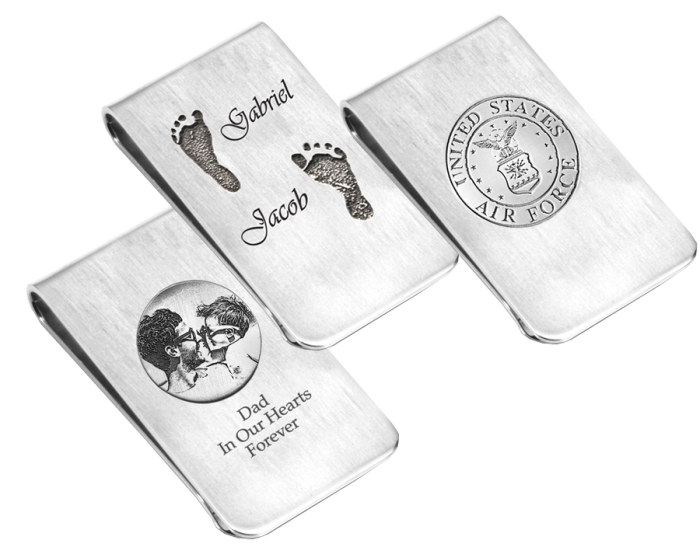 C Men Initial Engraved Personalized Custom Silver Money Clip Perfect Gift 