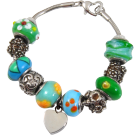 Stainless Steel & Glass Remembrance Beads Urn Charm Bracelet