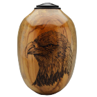 Eagle and Flag Pecan Wood Urn