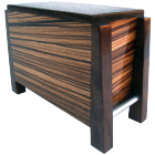 Modern Zebra Wood Artisan Wood Urn
