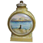 Silhouette Beach Scene Ceramic Hand-painted Urn