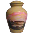 Misty Mountains Ceramic Hand-painted Urn