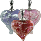 Loving Memory Heart Glass Pendant