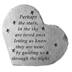 "Perhaps The Stars..." Heart Shaped Garden Memorial Stone