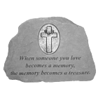 Cross Accented Garden Memorial Stone