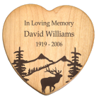 Maple Wood Heart Cremation Box with Free Text Engraving!