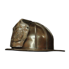 Firefighter Helmet Bronze Sculpture Urn