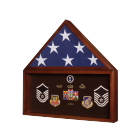 Veteran Flag Case available in gunmetal, oak or cherry finish