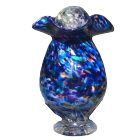 Sacred Rainbow Glass Urn with Stemmed Base