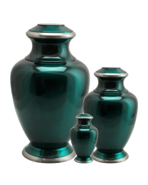Shiny Turquoise Brass Urn