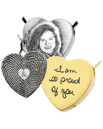 classic heart pendant personalized with photo, fingerprints or handwriting