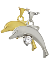Dolphin with Stone Cremation Jewelry