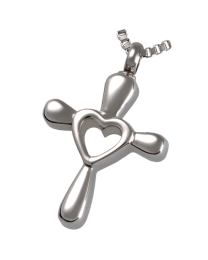Stainless Steel Heart Cross