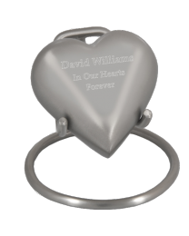 Pewter or Brass Heart Keepsake with Optional Display Stand