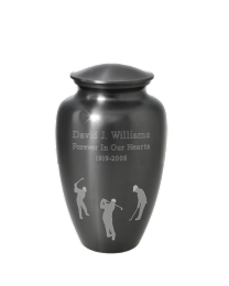 Simple Gray Urn With Custom Graphic