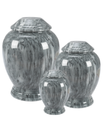 Modern marble cremation urn in keepsake, medium & full-sizes