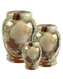 Medium Green Onyx cremation urn available in 3 sizes