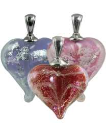 Loving Memory Heart Glass Pendant