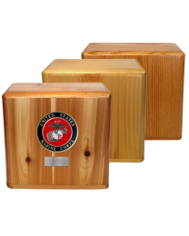 companion wood urn available in pine, cedar or oak