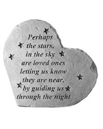 "Perhaps The Stars..." Heart Shaped Garden Memorial Stone