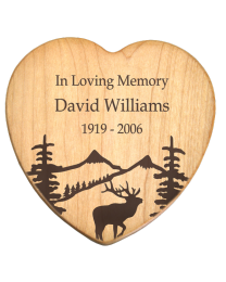 Maple Wood Heart Cremation Box with Free Text Engraving!