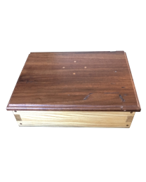 cherry wood memory box for two