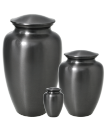Simple Gray Brass Cremation Urn