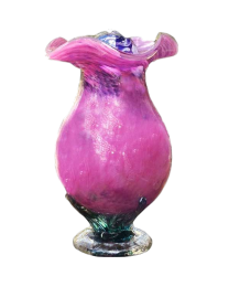 Pink Rose Glass Stemmed Cremation Urn